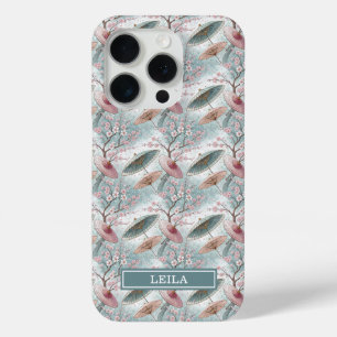 Coque iPhone 15 Pro Parapluie japonais motif Sakura monogrammé