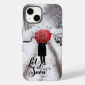 Coques Case-Mate iPhone Parapluie rouge en hiver Wonderland - Let It Snow (Verso)