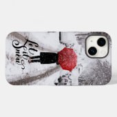 Coques Case-Mate iPhone Parapluie rouge en hiver Wonderland - Let It Snow (Verso (horizontal))