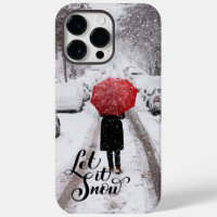 Parapluie rouge en hiver Wonderland - Let It Snow