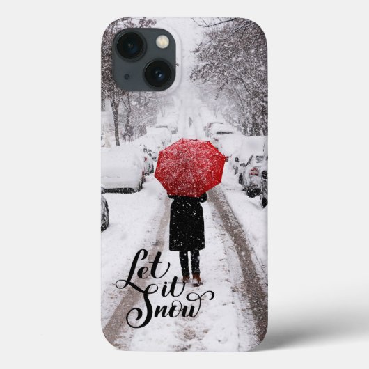 Coques Case-Mate iPhone Parapluie rouge en hiver Wonderland - Let It Snow (Verso)