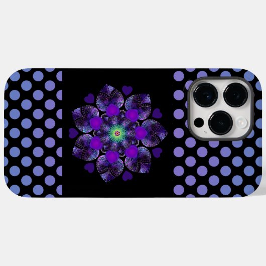 Coques Case-Mate iPhone Parapluie violet & coeurs .7 (Verso (horizontal))