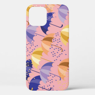 Case-Mate iPhone Case Parapluies, gouttes, motif coloré transparent.