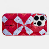 Coques Case-Mate iPhone Parapluies rouges et blancs (Verso (horizontal))
