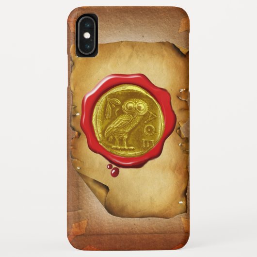 COQUES Case-Mate iPhone PARC ANTIQUE OWL OR JAUNE EN CIRE ROUGE SCEAU (Dos)