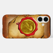 COQUES Case-Mate iPhone PARC ANTIQUE OWL OR JAUNE EN CIRE ROUGE SCEAU (Verso (horizontal))
