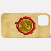 COQUES Case-Mate iPhone PARC DE SCEAU ROUGE ANTIQUE OWL OR JAUNE (Verso (horizontal))