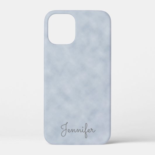 Coques Case-Mate iPhone Parchemin Bleu-Gris Élégant avec Nom (Verso)
