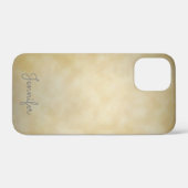 Coques Case-Mate iPhone Parchemin vieillissant élégant avec nom (Verso (horizontal))