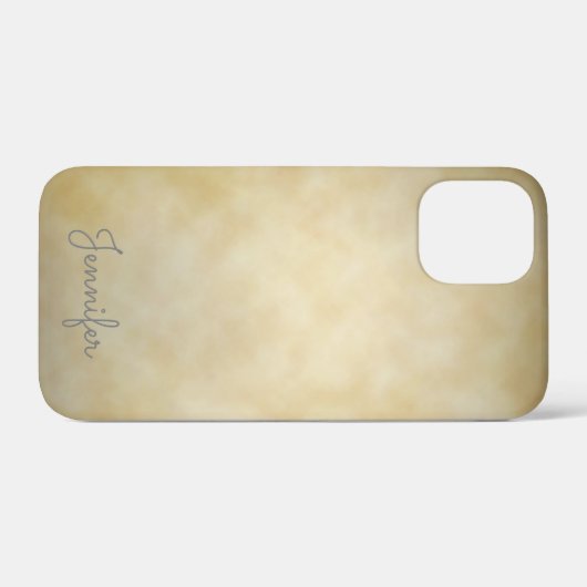 Coques Case-Mate iPhone Parchemin vieillissant élégant avec nom (Verso (horizontal))