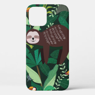 Case-Mate iPhone Case Paresse mignonne en vert tropical illustration mot