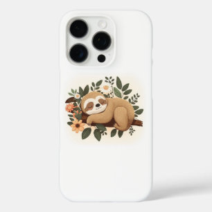Coques iPhone 16 Pro Paresseux paresseux dormant sur une branche dessin