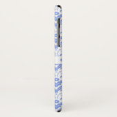 Coques Case-Mate iPhone Parfait Elégance bleu et blanc Monogramme Damask (Dos/Gauche)