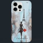 Coques iPhone 16 Pro Max Paris Bound Woman<br><div class="desc">Tableau spectaculaire du rêve d'aller à Paris. Les larges coups de pinceau ajoutent le drame à cette peinture d'une femme en noir portant un sac rouge et se dirigeant vers la Tour Eiffel. Ajoutez votre nom dans une police de caractères gracieuse pour un coque adorable !</div>