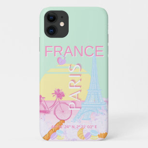 Case-Mate iPhone Case Paris, France, Art du voyage, Preppy, Pastel, Vert
