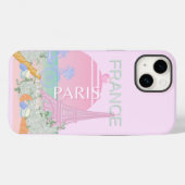 Coques Case-Mate iPhone Paris, France, Travel Art, Preppy, Pastel, Rose (Verso (horizontal))