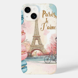 Coque Pour iPhone 14  Paris, Je T'aime - Tour Eiffel avec Macarons 