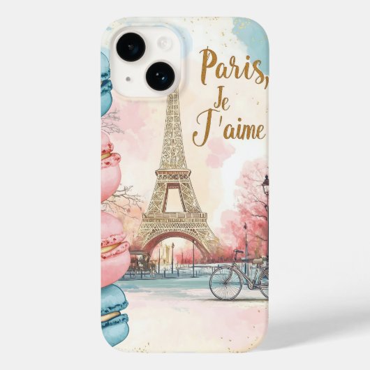 Coques Case-Mate iPhone Paris, Je T'aime - Tour Eiffel avec Macarons (Verso)