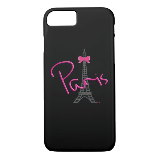 Coques Case-Mate iPhone Paris, Tour Eiffel avec arc rose (Dos)