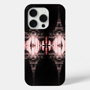 Coque iPhone 15 Pro Paris vintage fontaines tour Eiffel nuit
