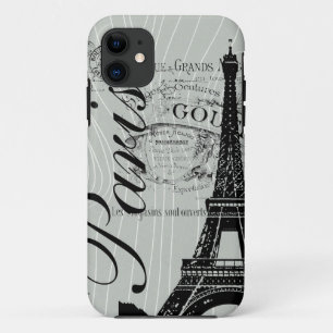 Coque iPhone 11 Paris Vintage & Tour Eiffel