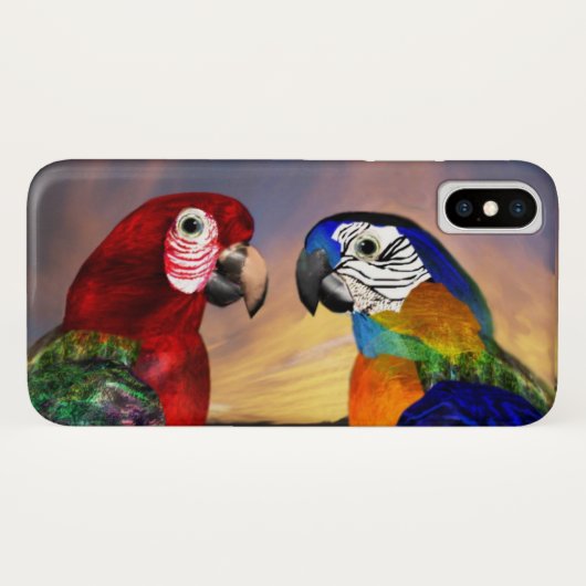COQUES Case-Mate iPhone PARROS HYPER /ARA ROUGE ET BLEU (Dos (Horizontal))