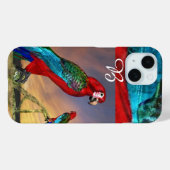 COQUES Case-Mate iPhone PARROTS HYPER / MONOGRAMME ARA ROUGE (Verso (horizontal))
