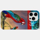 COQUES Case-Mate iPhone PARROTS HYPER / MONOGRAMME ARA ROUGE (Verso (horizontal))