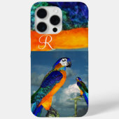 COQUES Case-Mate iPhone PARROTS HYPER /MONOGRAMME D'ARA BLEU (Verso)