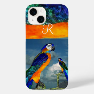COQUES POUR iPhone PARROTS HYPER /MONOGRAMME D'ARA BLEU