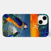 COQUES Case-Mate iPhone PARROTS HYPER /MONOGRAMME D'ARA BLEU (Verso (horizontal))