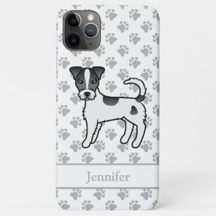 Case-Mate iPhone Case Parson à manteau rond noir Russell Terrier et nom