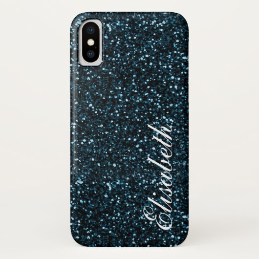 Coques Case-Mate iPhone Parties scintillant à imprimé bleu foncé chaud ten (Dos)