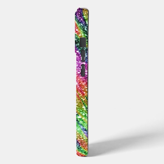 Coques Case-Mate iPhone Parties scintillant Abstraite Neon Rainbow Sparkly (Verso / Gauche)