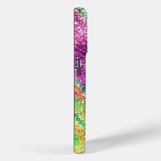 Coques Case-Mate iPhone Parties scintillant Abstraite Neon Rainbow Sparkly (Verso / Droite)