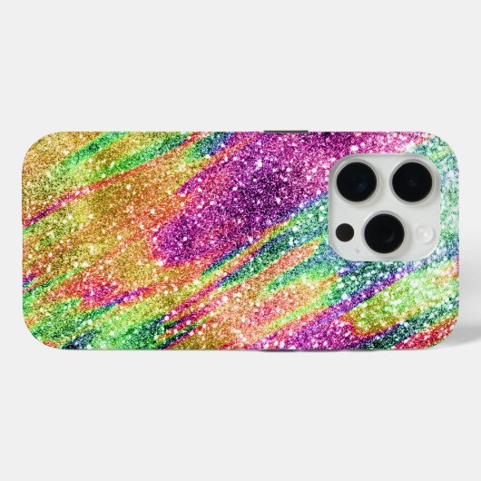 Coques Case-Mate iPhone Parties scintillant Abstraite Neon Rainbow Sparkly (Verso (horizontal))