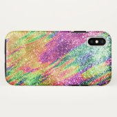 Coques Case-Mate iPhone Parties scintillant Abstraite Neon Rainbow Sparkly (Dos (Horizontal))