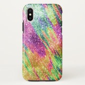 Coques Case-Mate iPhone Parties scintillant Abstraite Neon Rainbow Sparkly (Dos)
