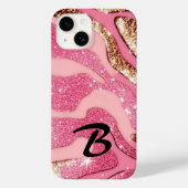 Coques Case-Mate iPhone Parties scintillant animale Monogramme Rose Gold A (Verso)