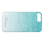 Coques Case-Mate iPhone Parties scintillant Aqua Faux (Dos (Horizontal))