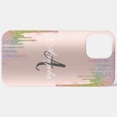 Coques Case-Mate iPhone Parties scintillant arc-en-ciel moderne gouttes Ro (Verso / Droite)