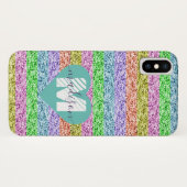 Coques Case-Mate iPhone Parties scintillant arc-en-ciel moderne Nom du scr (Dos (Horizontal))