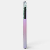 Coques Case-Mate iPhone Parties scintillant arc-en-ciel Monogramme violet (Dos/Gauche)