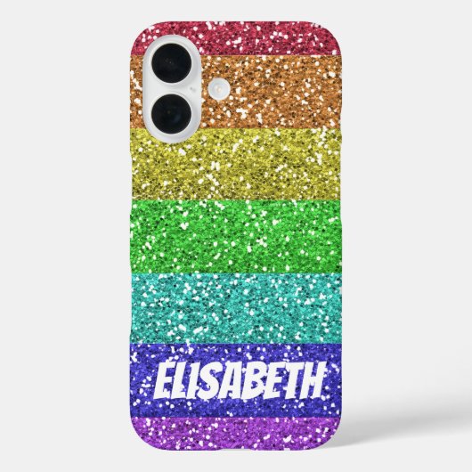 Coques Case-Mate iPhone Parties scintillant arc-en-ciel personnalisée (Verso)