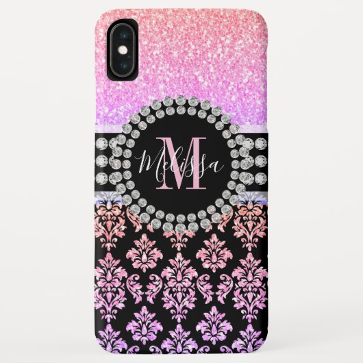 Coques Case-Mate iPhone Parties scintillant arc-en-ciel rose frénétique No (Dos)