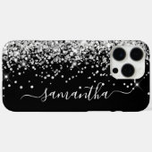 Coques Case-Mate iPhone Parties scintillant argent Black Girl Signature (Verso (horizontal))