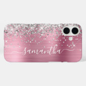 Coques Case-Mate iPhone Parties scintillant Argent Clair rose métallique S (Verso (horizontal))