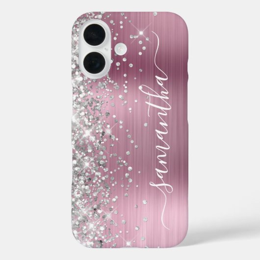 Coques Case-Mate iPhone Parties scintillant Argent Clair rose métallique S (Verso)