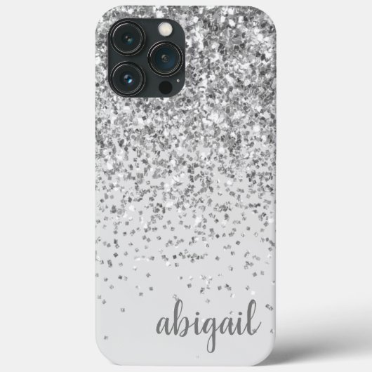 Coques Case-Mate iPhone Parties scintillant Argent élégant Monogramme mode (Verso)