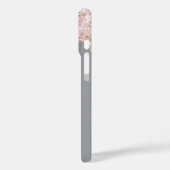 Coques Case-Mate iPhone Parties scintillant argent goutte rose or rose nom (Verso / Gauche)
